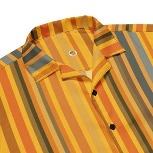 Mens Striped Button Up Shirt, Yellow Striped Button Up Shirt