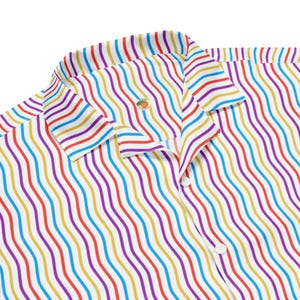 Button Up Shirt With Colorful Stripes, Men&#39;s Striped Button Up Shirt