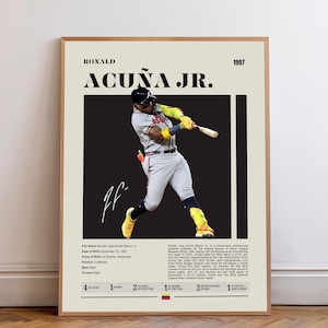 Ronald Acuña Jr. Poster, Atlanta Braves Print, MLB Wall Art, Braves Baseball Decor, Sports Poster, Digital Baseball Art, Fan Gift
