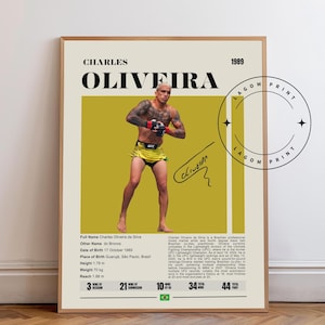 Charles Oliveira, UFC Posters, MMA Wall Art, Fighter Prints, Sports Poster, Mid-Century Modern, Motivational Poster, Sports Bedroom Posters