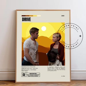Drive Inspired Movie Print, Retro Movie Print, Midcentury Modern, Retro TV Show Poster, Minimal Movie Art, Custom Movie Poster,Film Poster