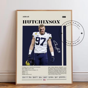 Aidan Hutchinson Detroit Lions Art Print: NFL Defensive End (Digital or Physical)