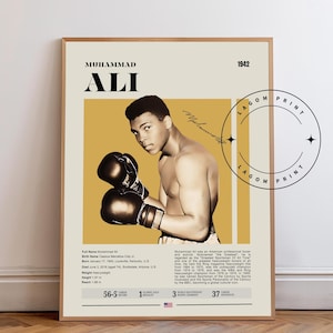 Muhammad Ali Poster, Muhammad Ali Boxing, Boxing Legend Wall Art, Sports Decor for Fans,, Athletic Art for Home, Gift for Boxing Enthusiasts