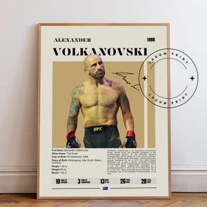 Alexander Volkanovski, UFC Posters, MMA Print, Fighter Print, Sports Poster, Mid-Century Modern, Motivational Poster, Sports Bedroom Poster
