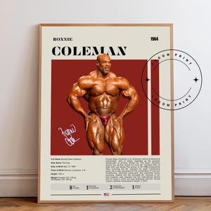 Ronnie Coleman Poster, Bodybuilding Poster, Gym Wall Art, Sports Poster, Gym Decor, Sports Bedroom Posters, Motivational Posters