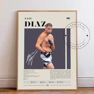 Nate Diaz UFC Poster: MMA Fighter Art Print (Digital or Physical Options Available)