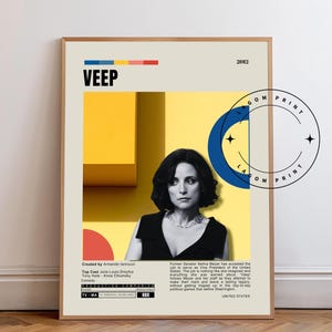 Póster de Veep, arte mural de comedia política, impresión minimalista de programa de televisión, decoración satírica de Washington, regalo imprimible para fanáticos de Veep