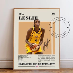 Lisa Leslie Poster, Los Angeles Sparks, WNBA Poster, Sports Poster, Mid Century Modern, WNBA Fans, Basketball Gift, Sports Bedroom Posters