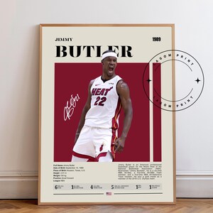Jimmy Butler Poster, Miami Heat Print, NBA Basketball Wall Art, Minimalist Sports Poster, Retro Athlete Decor, Gift for Basketball Fans