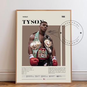 Mike Tyson Poster, Boxing Legend Wall Art, Vintage Fighter Print, Iron Mike Sports Decor, Gift for Boxing Fans and Athletes