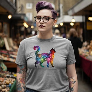 Rainbow Cat T-shirt,Pride Shirt,Cat Lover Top,Rainbow Animal,LGBTQ+ Tee,Feline,Kitten,Kitty
