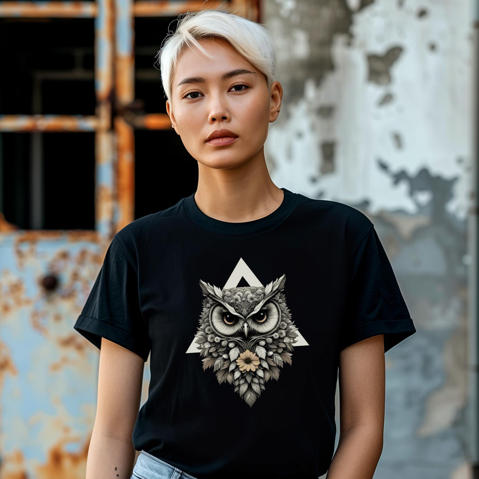 Owl Triangle T-shirt, Nature Lover