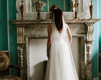 Draped wedding veil