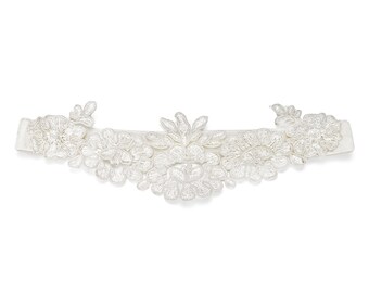 Lace and velvet wedding garter