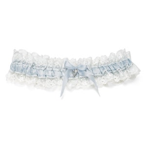 Something blue, silk and lace wedding garter. image 4