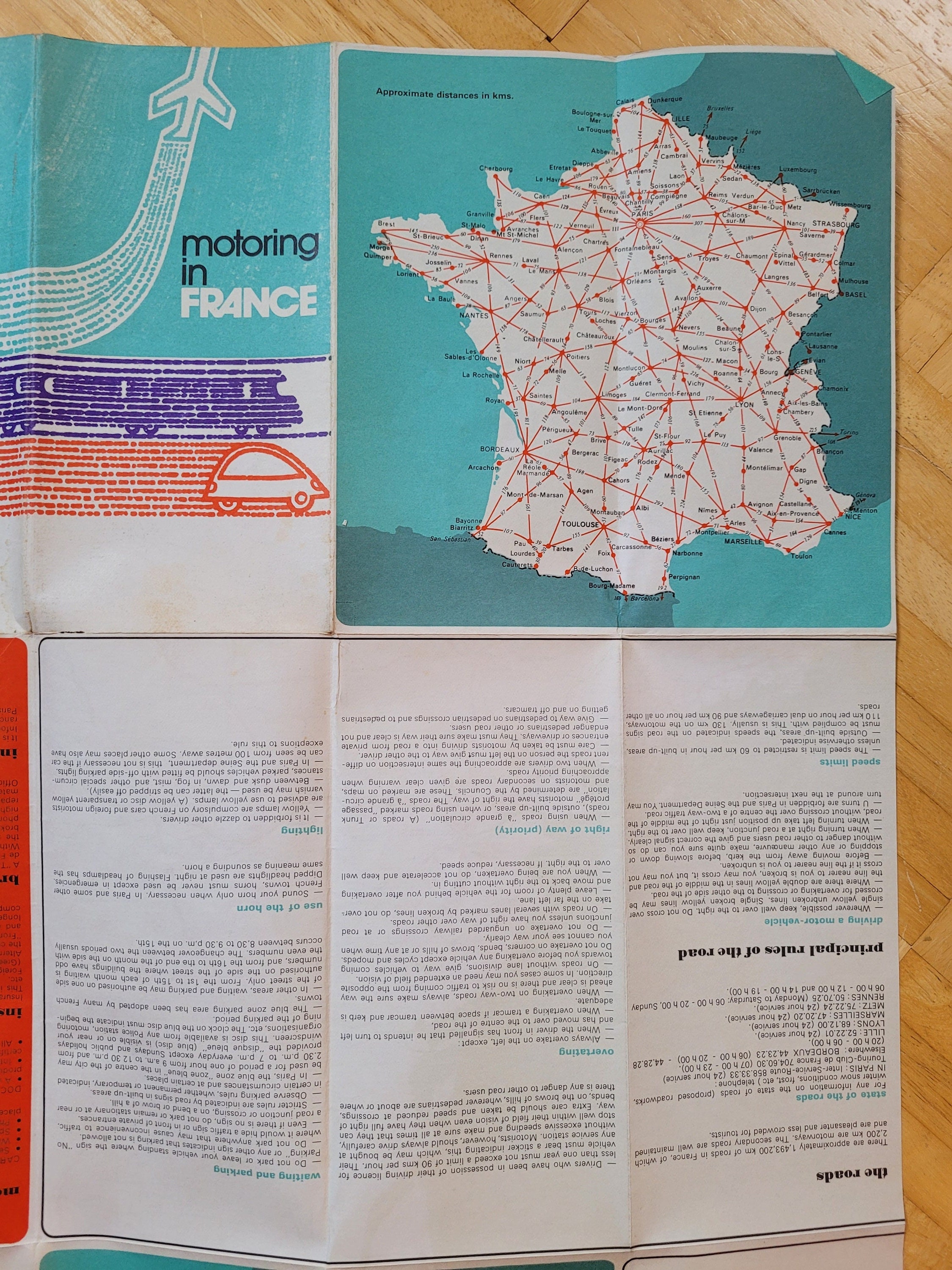1975 Map of France, Vintage Road Map - Etsy