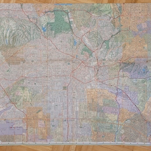 1973 map of Los Angeles California, Vintage city road map