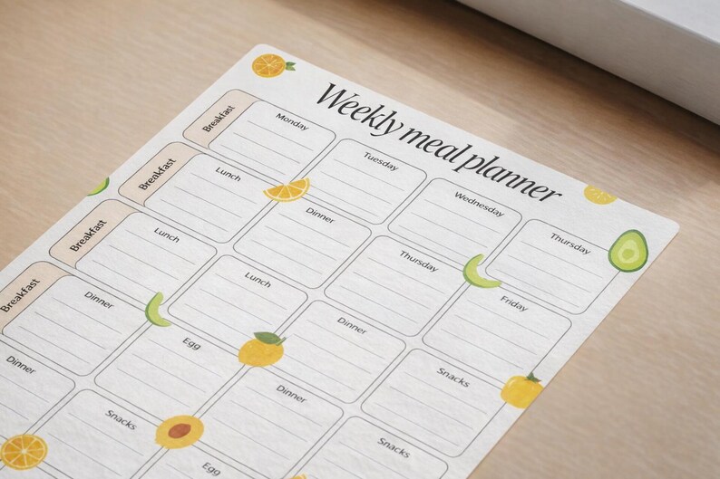 Weekly Meal Planner Printable | Digital Food & Grocery Organizer ...