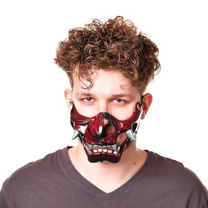 Oni Skull Mask Japanese folklore Flame Mask Cosplay Samurai