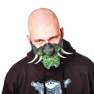 Samurai Oni Mask Japanese folklore Flame Mask Cosplay Samurai