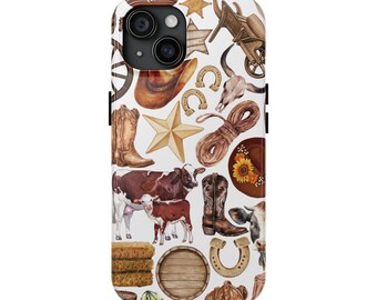 Rustic Western Phone Case, Cowboy Cowgirl Design