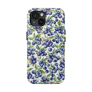 Blueberry Bliss Phone Case, Whimsical Fruit Theme Cute Playful Fun Colourful Blue Berry Picking Orchard Plant Garden Earthy IPhone Samsung