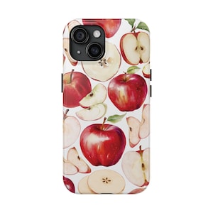 Red Apple Phone Case, Apple orchard, Apple core, Adorable Unique Trendy Gift for her Cute Seasonal Spring Fresh Applecore, iPhone Samsung
