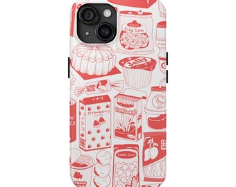 Korean Snacks Phone Case, Kawaii Street Food Design