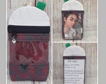 estuche para accesorios RF frappé boba tea portatarjetas fotográficas tejido crochet almacenamiento