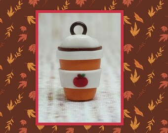 RF Apple cider stitch marker progress keeper polymer clay