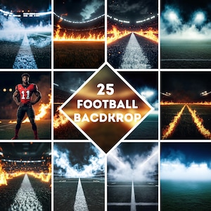 Sport Custom Football Overlay and Photography Backdrops | Senior Portrait Football Posters & Digital Backgrounds, Sports Team Photo Template