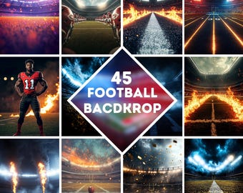 45 Football Digital Backdrops, Football Professional Backdrop, Sport Photography, Stadium Theme Backdrops, High-Resolution 8K Download