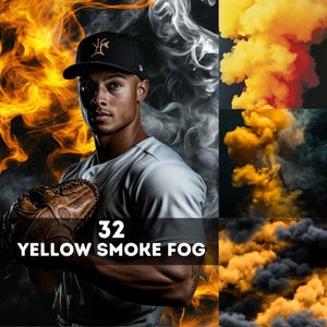 32 Yellow Smoke Fog Digital Photography Backdrops Sports Background for Football  Basketball Tennis Poster Soccer Banner Smoke background