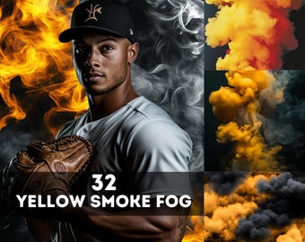 32 Yellow Smoke Fog Digital Photography Backdrops Sports Background for Football  Basketball Tennis Poster Soccer Banner Smoke background