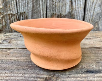 CERAMIC FLOWER POT #66. Wheel-thrown, porous terracotta clay. One of a kind.