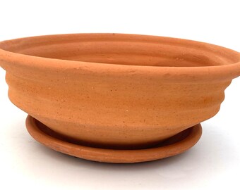 TERRACOTTA PLANTER #102 terra cotta pot planters with saucer boho plant pot flower earthenware raw clay handmade pottery unglazed for plants