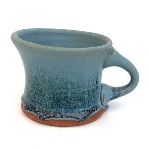 CERAMIC COFFEE MUG #21 blue handmade stoneware cup - wheel thrown - for coffee lover - hot chocolate - herbal tea - one of a kind