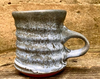STONEWARE COFFEE MUG #50. Handmade ceramic cup. Wheel-thrown studio pottery. Unique.