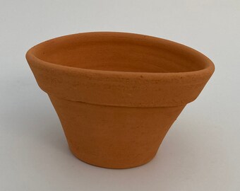 CERAMIC FLOWER POT #53 small terracotta planter clay earthenware terra cotta pottery flowers cacti succuent wheel thrown porous red unglazed