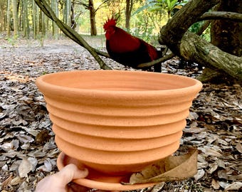 HANDMADE CERAMIC PLANTER #38. Porous terracotta flower pot for healthy plants. Unique studio pottery.