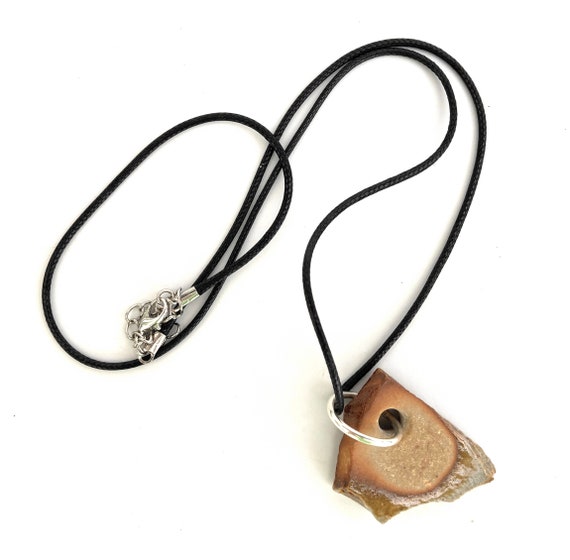 CLAY SHARD PENDANT #4 wood fired ceramic necklace charm