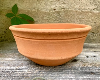 TERRACOTTA PLANTER #79. Natural porous clay flower pot. Unique wheel thrown pottery.