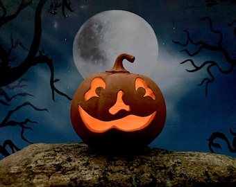 TERRACOTTA PUMPKIN #47. Clay jack o’ lantern. Each one wheel-thrown, hand-carved and unique.