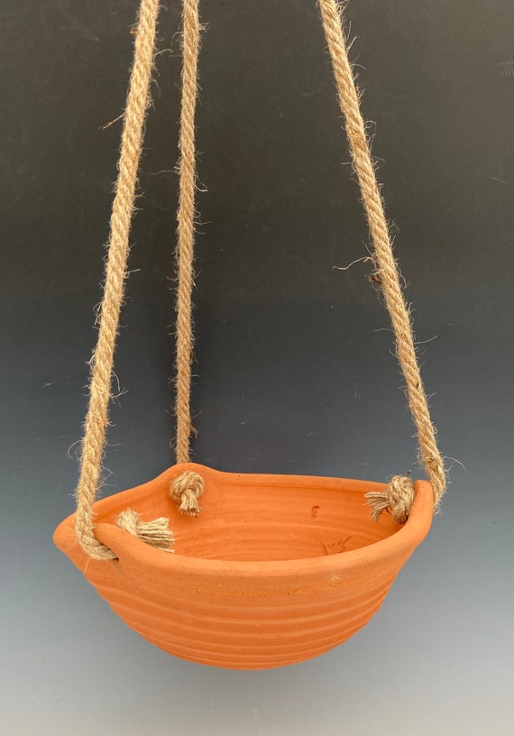 CERAMIC HANGING PLANTER 11 Pottery Unglazed Red Clay Ferns Etsy