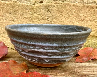 SMALL CERAMIC BOWL #10. Handmade stoneware dish for cereal, dessert, soup, salad, etc.