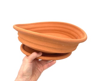 TERRACOTTA PLANTER #25 handmade clay flower pot unglazed porous with saucer