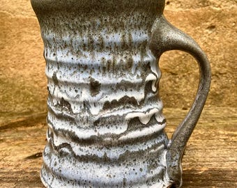 CERAMIC BEER MUG #53. Handmade stoneware stein. Tankard. One of a kind.