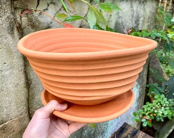 HANDMADE TERRACOTTA PLANTER #32. Wheel thrown ceramic flowerpot. One of a kind pottery.