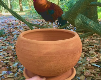 TERRACOTTA CLAY PLANTER #36. Handmade ceramic pot for plants. Natural, porous clay.
