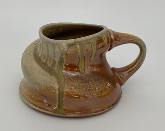 WOOD FIRED MUG #10 stoneware mugs pottery clay beer large safe coffee ash glaze wood fired tea cup wheel thrown one of a kind unique safe